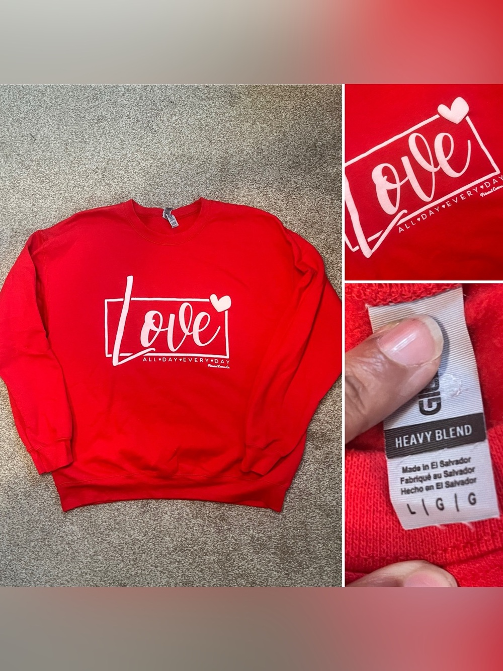 Love Graphic Red Sweatshirt